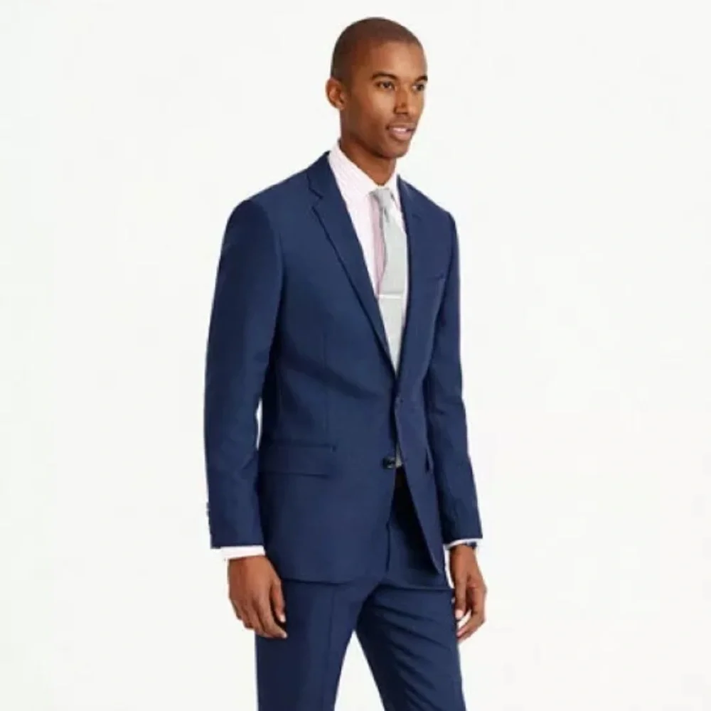J.Crew Ludlow Suit Jacket 100% American Wool Blue 36R